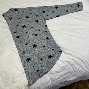 Buffalo By David Bitton grey dolman sweater with black stars